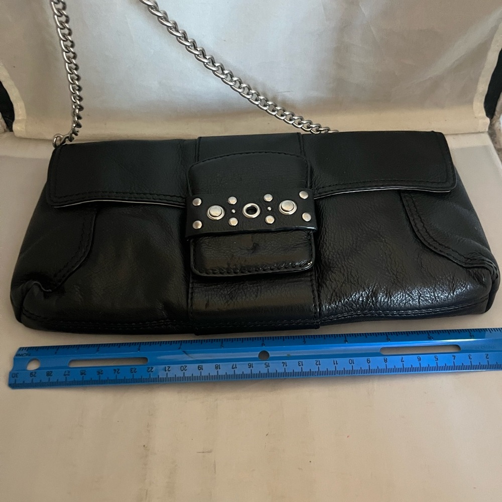 Banana Republic leather studded flap clutch purse - Picture 8 of 9